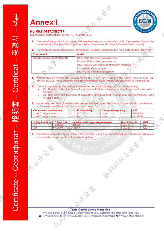 西安贏潤環(huán)?？萍技瘓F(tuán)有限公司獲得“SIL證書認(rèn)證”SIL證書認(rèn)證